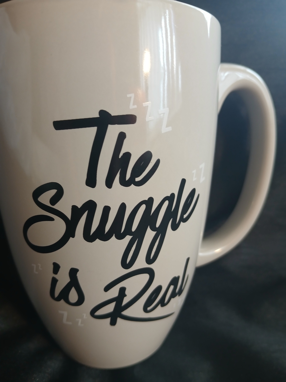 Threshold Beige Ceramic Mug with Black Script 'The Snuggle is Real'